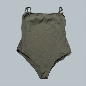 mandiup Women’s sage Green Bodysuit Tank Top layering fall XL sleeveless